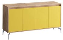 Komoda Kalune Design Utah, aukso sp./ąžuolo sp./geltona sp., 94 cm x 140 cm x 40 cm