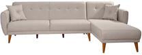 Kampinė sofa - lova Hanah Home Aria 867UNQ1411, kreminė sp., 270 x 190 cm x 85 cm