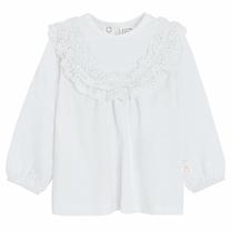 Krekls ar garām piedurknēm, klasisks, meitenēm/mazuļiem Cool Club Ecru CCG2701191, balta krās., 86 cm