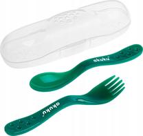 Galda piederumu komplekts bērniem Akuku, 1 g., plastmasa, zaļa krās.