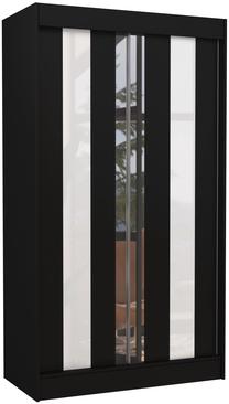 Spinta ADRK Keita, balta sp./juoda sp., 120 cm x 61 cm x 215 cm, su veidrodžiu