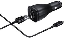 Automobilinis įkroviklis Samsung, Micro USB/2 x USB, juoda sp.
