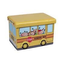 Suoliukas su žaislų dėže Domoletti Kids Schoolbus, geltona sp., 32 cm x 31.5 cm