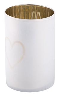 Подсвечник Altom Heart ALT1703001558, металл, Ø 80 см, 12 см, золотой цв./белый цв.