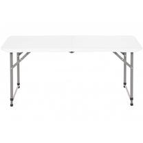 Stovyklavimo stalas Catering, balta sp., 122 cm x 61 cm x 53 - 75 cm