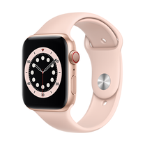 Viedais pulkstenis Apple Watch 6 GPS + Cellular 44mm Sport Band, zelta krās.