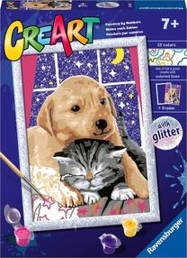 Картина по номерам Ravensburger CreArt Fuzzy Friends, коричневый цв./серый цв./фиолетовый цв.