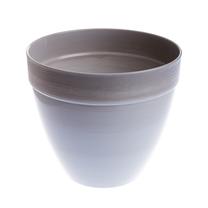 Gėlių vazonas Plasticotto FLOWER POT TOUCH 30 ORIGINAL MARBLE, plastikinis, Ø 30 cm, balta sp./pilka sp.