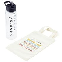Komplekts Paladone Gift Set: Friends - Water Bottle and Tote Bag, caurspīdīga, 2 gab., 600 ml