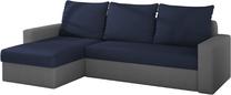 Kampinė sofa Livio Alova 79, Alova 10, šviesiai pilka sp./tamsiai mėlyna sp., 150 x 237 cm x 90 cm