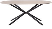 Valgomojo stalas Kalune Design Aura 3012, balta sp./juoda sp., 180 cm x 90 cm x 79 cm