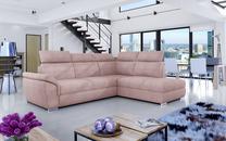 Kampinė sofa Loreto Omega 91, rožinė sp., dešininė, 210 x 260 cm x 102 cm