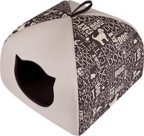Kaķu māja Hobbydog R1 Igloo Napisy, brūna krās./bēša krās., 38 cm x 38 cm