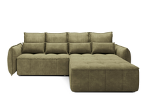 Kampinė sofa - lova Campo Toscany 33, žalia sp., dešininė, 196 x 265 cm x 88 cm