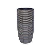 Puķu pods Home4you 38061, plastmasa, 21 cm x 21 cm, Ø 21 cm, pelēka krās.