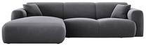 Kampinė sofa Cosmopolitan Design Nolio Velvet Casino, tamsiai pilka sp., kairinė, 170 x 260 cm x 72 cm