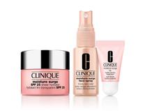 Veido priežiūros priemonių rinkinys Clinique Moisture Surge Hydrate + Protect, 87 ml, SPF 25, 4 vnt.