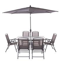 Lauko baldų komplektas Patio Bordeaux, pilka sp., 6 vietų