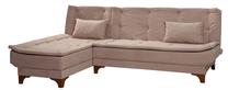 Kampinė sofa Hanah Home Kelebek Köþe 867UNQ1923, šviesiai ruda sp., kairinė, 107 x 225 cm x 81 cm