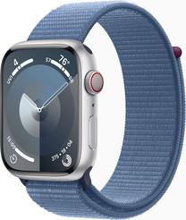 Išmanusis laikrodis Apple Watch Series 9 GPS + Cellular 45mm Silver Aluminium Winter Blue Sport Loop, sidabro sp.