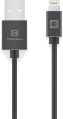 Laidas Evelatus MFI07, USB/Apple Lightning, 200 cm, juoda sp.