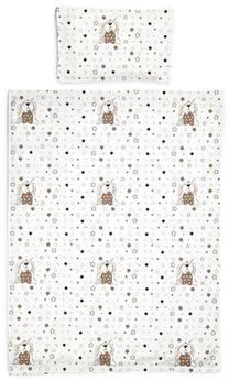 Patalynės užvalkalų komplektas La bebe Bunnies 18087, ruda sp./balta sp., 40 x 60 cm, 100 x 135 cm