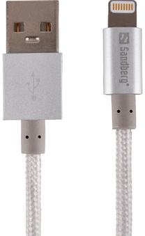 Laidas Sandberg USB, Apple Lightning, 1 m, sidabro sp.