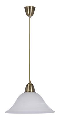 Valgusti rippuv Candellux Lighting Rubi, E27, 1 x 60 W, valge v. / messing v., 31 x 12 cm