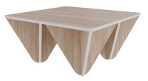 Kavos staliukas Kalune Design Diamond, ąžuolo sp./balta sp., 80 cm x 80 cm x 37.8 cm