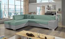 Kampinė sofa Porto Soro 34, Soro 83, šviesiai pilka sp./žalia sp., kairinė, 217 x 278 cm x 74 cm