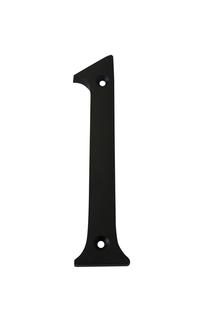 Uksenumber Cello, 12.5 cm, messing, must v.