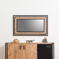 Spogulis Kalune Design Cosmo, stiprināms, 110 cm x 65 cm, melns krās./priedes krās.