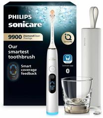 Elektrinis dantų šepetėlis Philips DiamondClean 9900 Prestige HX9813/91, balta sp./sidabro sp.