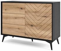 Komoda Piaski Diamond KSZ104, ruda sp./juoda sp., 77 cm x 39 cm x 104 cm