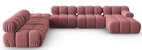 Kampinė sofa Micadoni Home Bellis MIC_SET6L_2_F1_BELLIS1, rožinė sp., kairinė, 379 x 282 cm x 63 cm