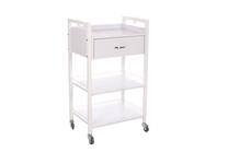 Trīspakāpju procedūru ratiņi ar atvilktni Procedure Trolley with Drawer, 49.5 cm, 15 kg, balta krās.