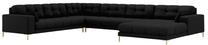 Kampinė sofa Micadoni Mamaia Structured, juoda sp., kairinė, 327 x 256 cm x 75 cm