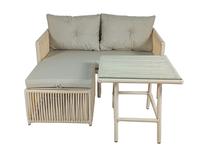 Lauko baldų komplektas Floriane Garden Shangai 8, kreminė sp., 3 vietų