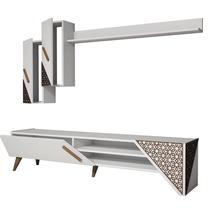 Svetainės baldų komplektas Kalune Design Beril, vidaus, balta sp.
