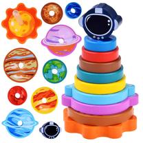 Деревянная пирамида Planet Stacks, 13 см, многоцветный
