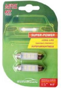 Auto spuldze AutoDuals, led, balta krās., 12 V