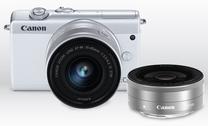 Sisteminis fotoaparatas Canon EOS M200 + 15-45mm IS STM + EF-M 22mm IS STM, balta sp.