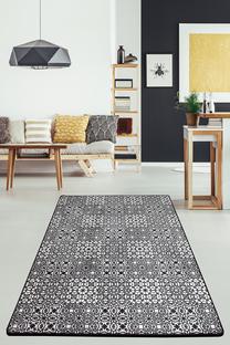 Paklājs Conceptum Hypnose Floor Djt, balta krās./melna krās., 190 cm x 140 cm