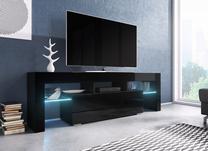 TV staliukas Cama Meble 138, juodas, 138 cm x 40 cm x 41 cm