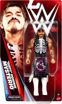 Žaislinė figūrėlė Mattel WWE Main Event Dirty Dominik Mysterio JHH85, balta sp./juoda sp.