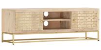 ТВ стол VLX, золотой цв./светло-коричневый цв., 30 см x 120 см x 40 см