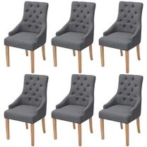Krēslu komplekts VLX 274424, pelēka krās., 60 cm x 52 cm x 95.5 cm, 6 gab.