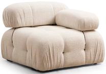 Krėslas Hanah Home Bubble 1R Bouclette, kreminė sp., 95 cm x 95 cm x 75 cm