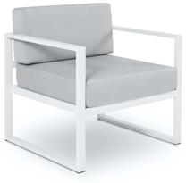 Õuetool Calme Jardin Nicea CAL_ARM_83_F1_NICEA2, valge v./hall v., 65 cm x 70 cm x 76 cm