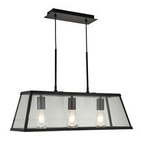 Šviestuvas kabinamas Searchlight Voyager 4613-3BK, E27, 3 x 10 W, skaidri sp. / juoda sp.